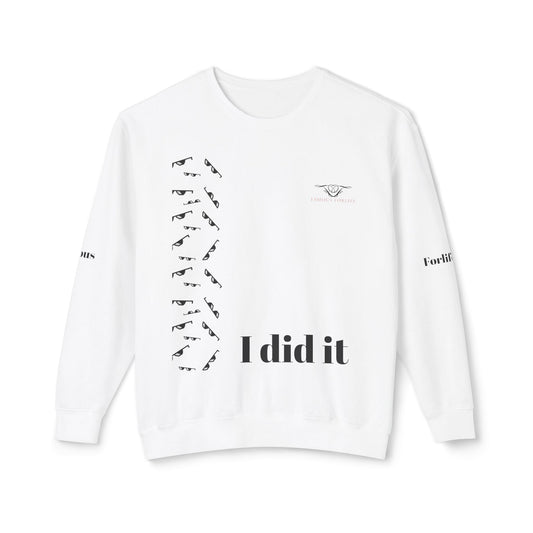 Inspirational Unisex Lightweight Crewneck Sweatshirt – "I Did It" Design