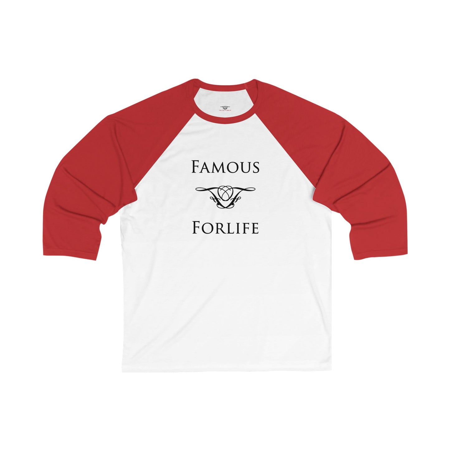 Famous For Life Unisex Baseball Tee - Vintage Style Sporty Shirt