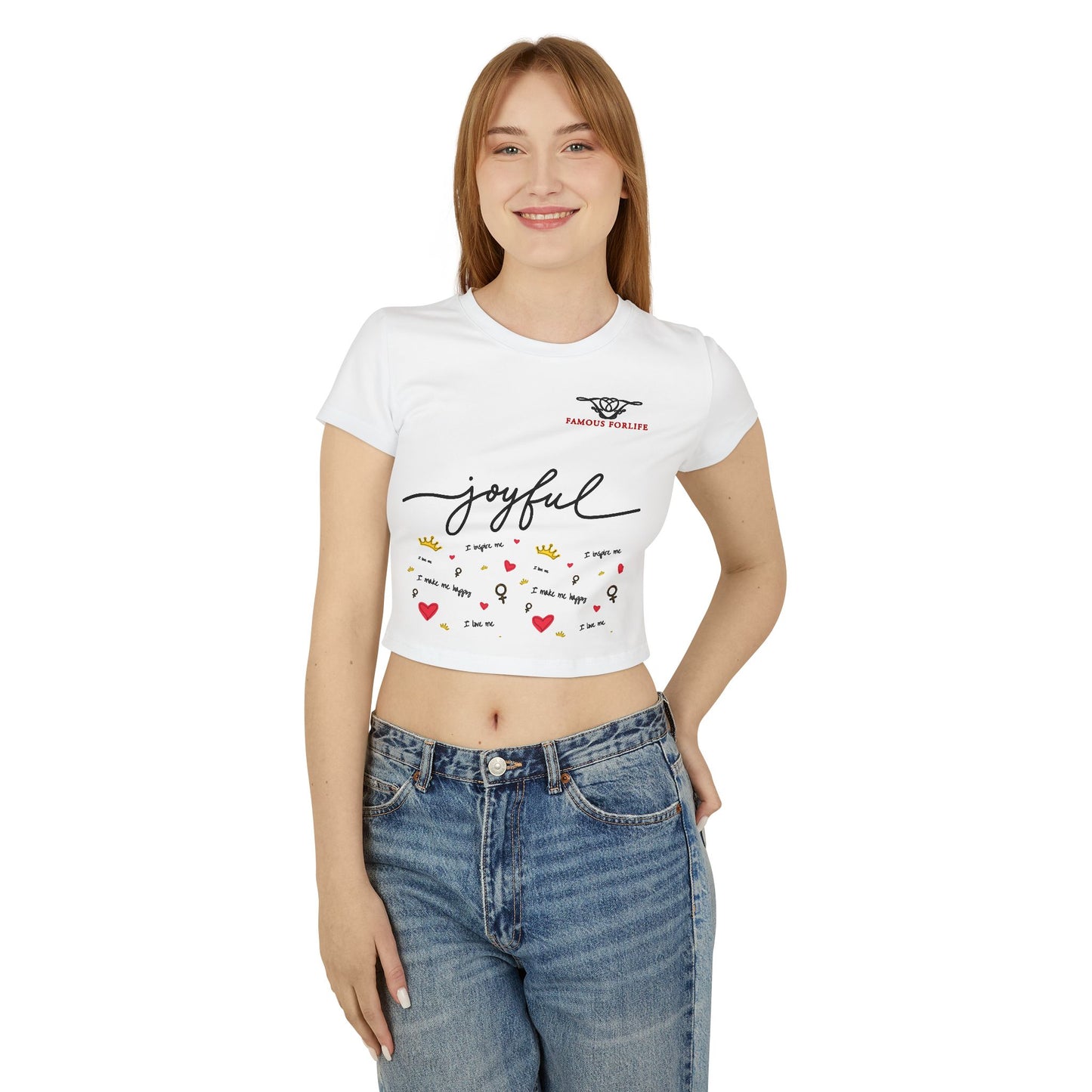 Joyful Women's Baby Tee - Express Your Happiness with Fun Designs!