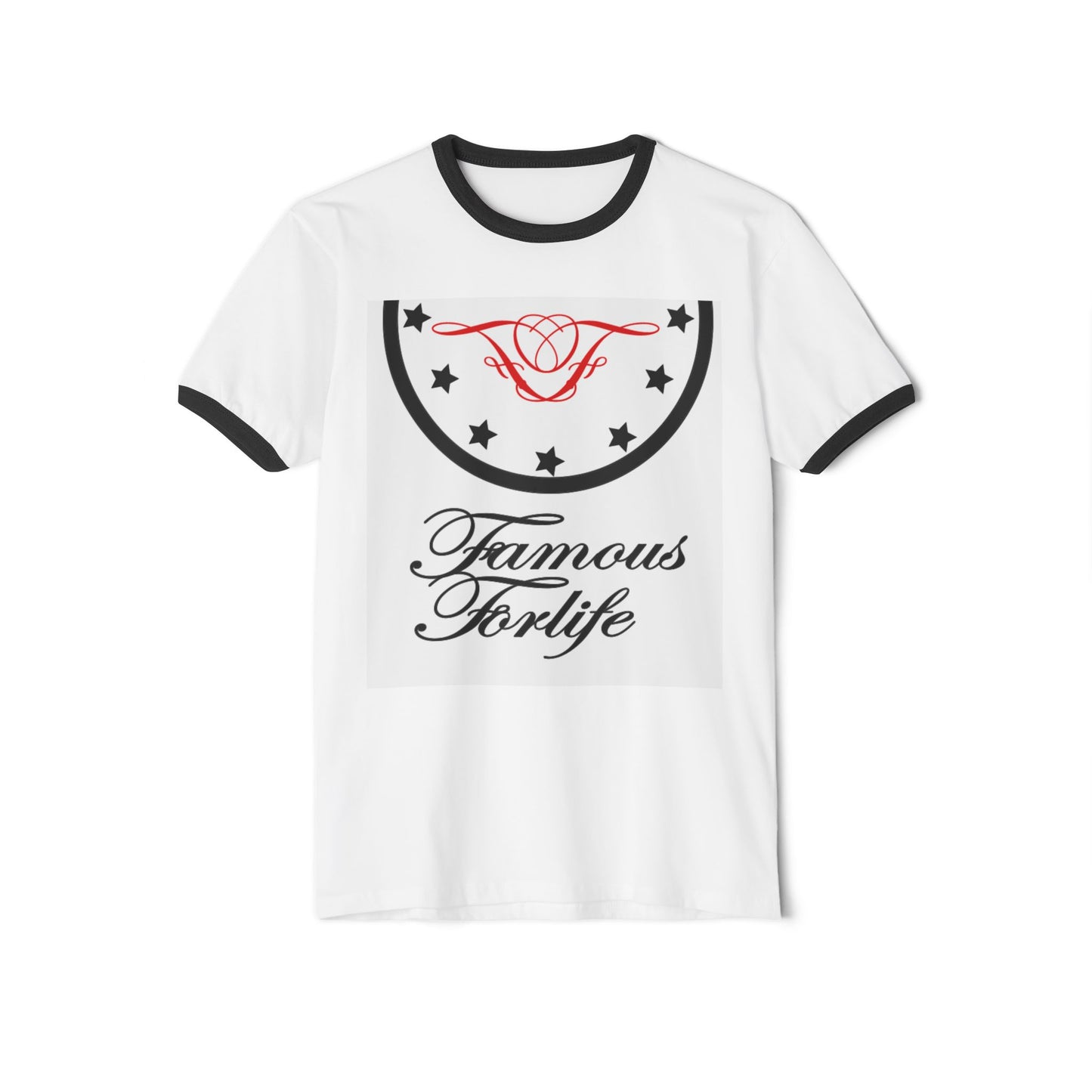 Famous For Life Unisex Ringer T-Shirt - Stylish Cotton Tee for Trendsetters